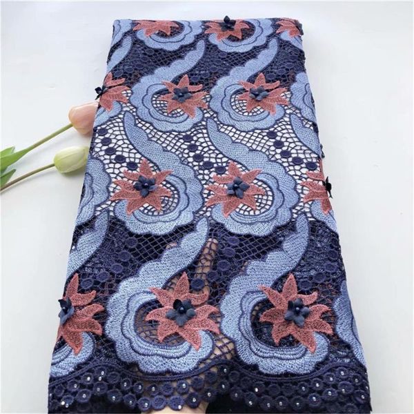

2020 latest guipure lace cord lace embroiderey french african cord fabric nigeria fabric for wedding, Pink;blue