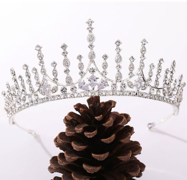 

wedding crown bridal headpiece gold silver rhinestone crystal diadem queen crown princess tiaras jewelry wedding hair jewelry, Golden;white