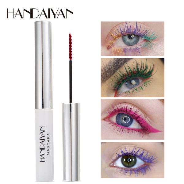 Mascara a colori caldi di marca Ciglia ad asciugatura rapida impermeabili Curling Makeup Eye Lashes Mascara con inchiostro nero blu rosso viola