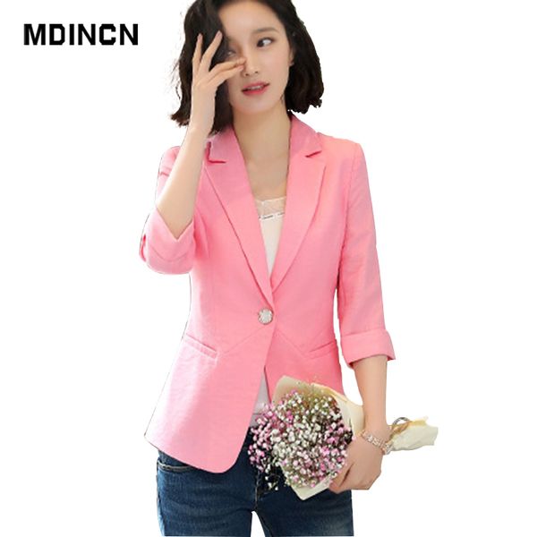 

mdincn spring and autumn women's blazer elegant fashion lady blazers coat suits female big size code jacket suit, White;black