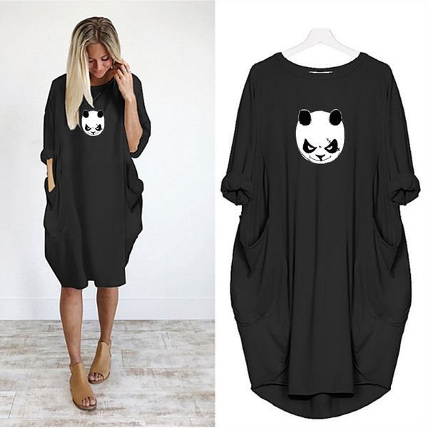 

2020 new arrival women's dress designer autumn spring long sleeve dress casual women's clothing with animal pattern print 6 colors s-5xl
