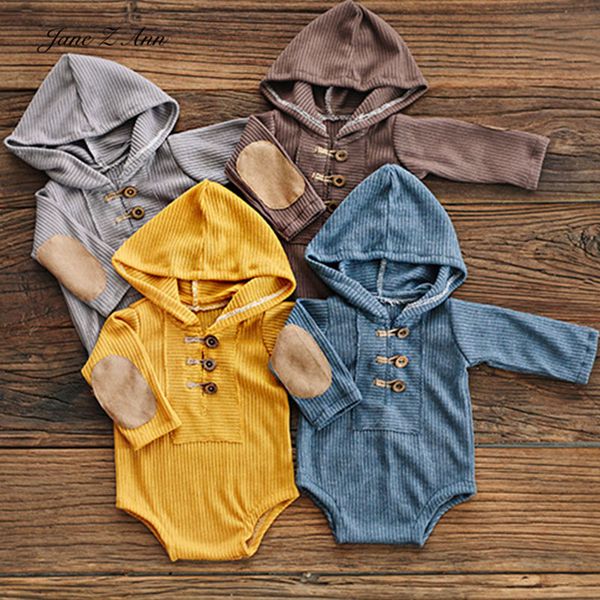 

jane z ann baby boy hoodie bodysuit twins boy clothes newborn p props 4 colors studio shooting accessories, Yellow