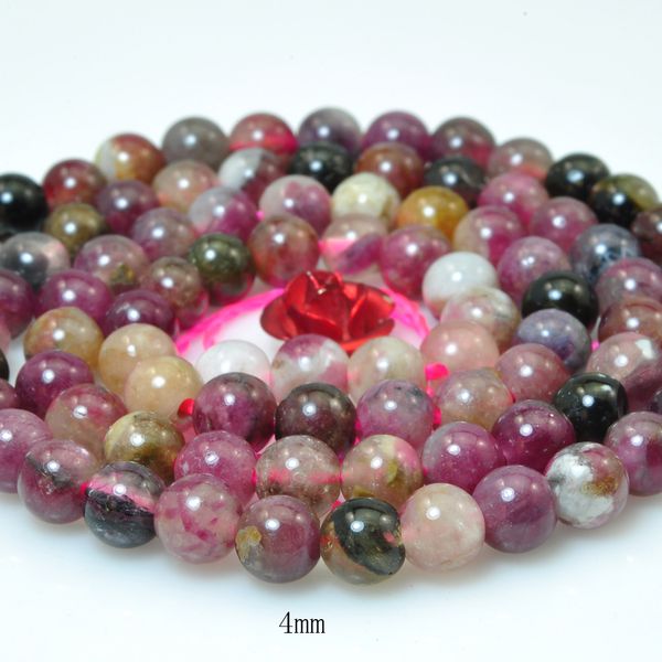

icnway natural 4-10mm tourmaline gemstone color and black loose beads diy bracelet necklace earrings making jewelry 15inch