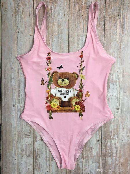 

маленький медведь мода купальники бикини для женщин письмо бренд купальник боди сексуальный купальный костюм, White;black