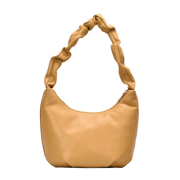 

shoulder folds bag 2020 spring new style women handbag soft pu leather shoulder handle underarm bag