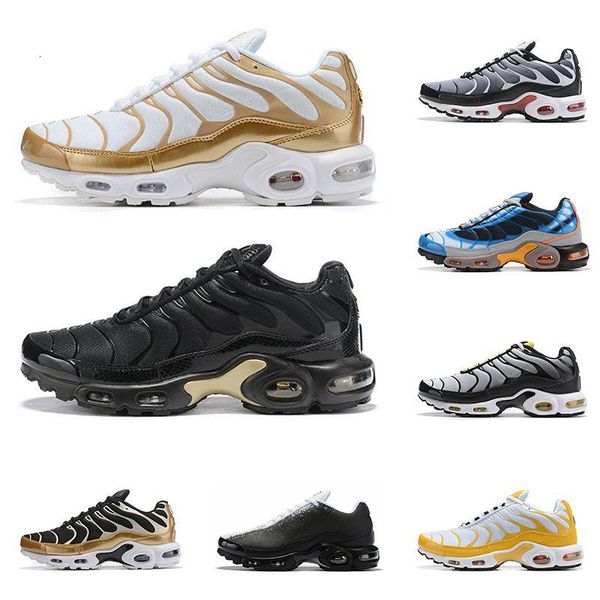 

2019 new tn mercurial plus men running shoes volt black white rainbow green gold fashion mens trainers breathable sports sneakers size 40-45