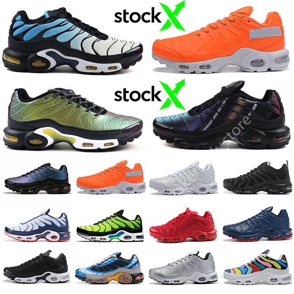 

fashion just tn plus se men running shoes triple black white og hyper blue total crimson deluxe mens trainers sports sneakers 36-45