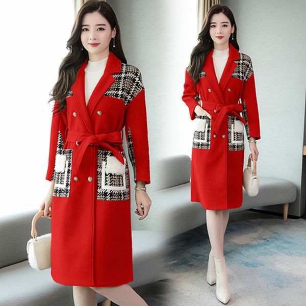 

woman winter coats and jackets plaid women coat and jacket overcoat middle age women clothes casacos feminino outwear, Black