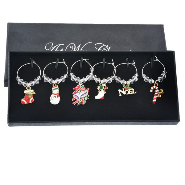 

urijk 6pcs/box christmas decoration table wine cup gift ornaments wine makers christmas decorations new year party dinner