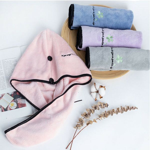 

2020 rapid drying hair towel absorbent microfiber solid color rapid drying thick hair towel