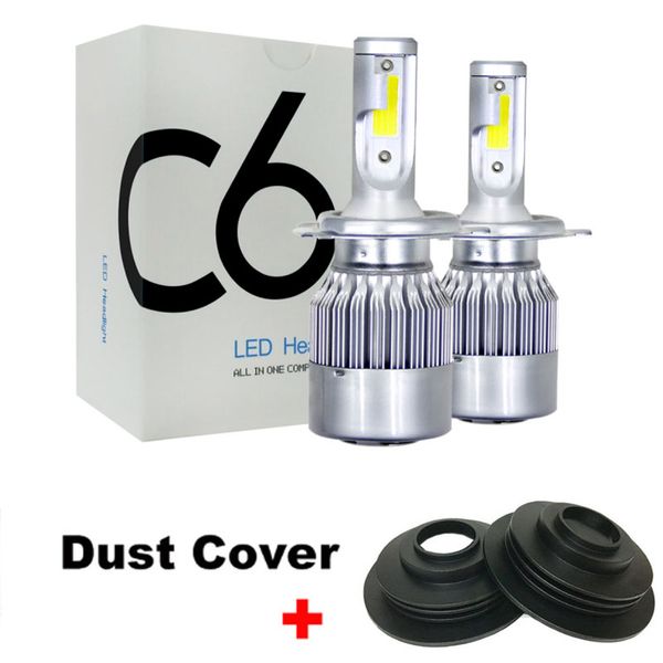 

led h4 led h1 h3 h11 9005 9006 h7 9004 h13 beam headlight bulbs light lamp 12v 6000k ip68 cob auto lamp bulb dust cover