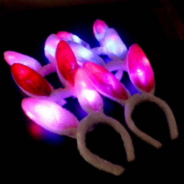 

flashing rabbit ears easter bunny ornaments led light rabbit ears glowing headdress decoration party festive supplies