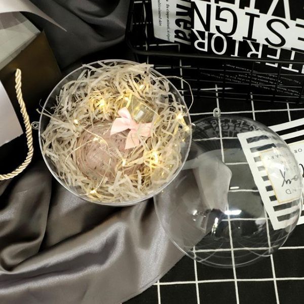 

4 размеры прозрачный пластиковый шар рождественская елка украшения мяч кольцо полый шар еда конфеты подарочная коробка охрана окружающей сре