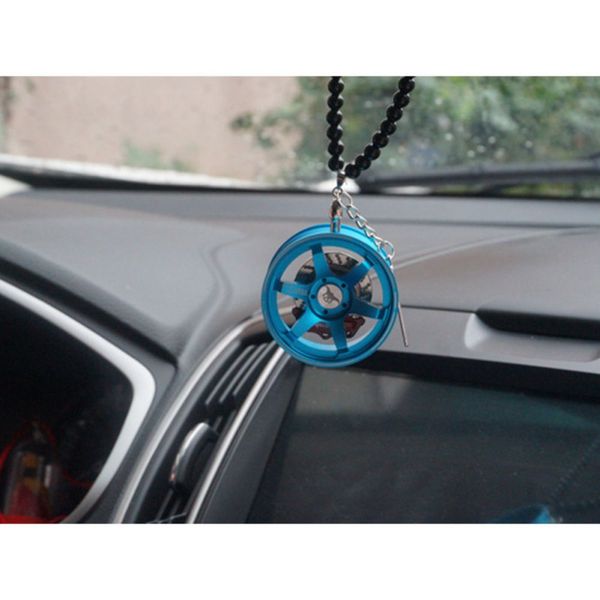 

car ornament pendant metal wheel hub flywheel hanging auto interior rear view mirror decoration dangle trim accessories