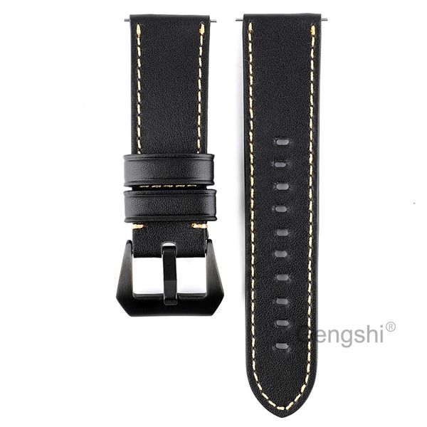 

24mm genuine leather watchband strap for makibes g07 smart sport watch, Black;brown