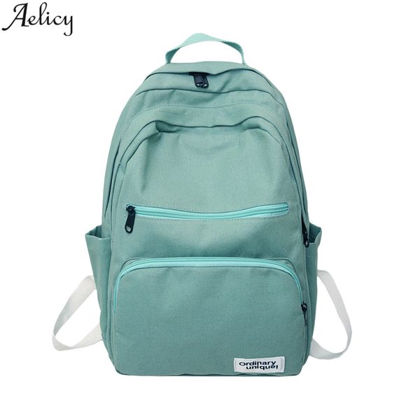 

aelicy дама моды рюкзак solid color zip повседневной дорожная сумка школа сумка большой вместимость путешествие пар рюкзак