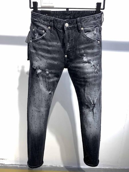

men's jeans dsenqi men drill ripped for pants biker outwear man 9708, Blue