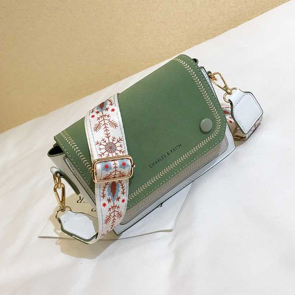 

frosted hit color small women's bag new 2020 square bag casual wide shoulder strap chic shoulder messenger handbag #25