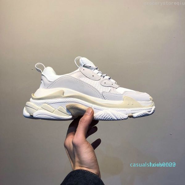 

мода париж повседневная обувь класса люкс обувь 17fw triple-s папа для мужской женщины бежевый ceahp sports дизайнер тройной s обувь размер, Black