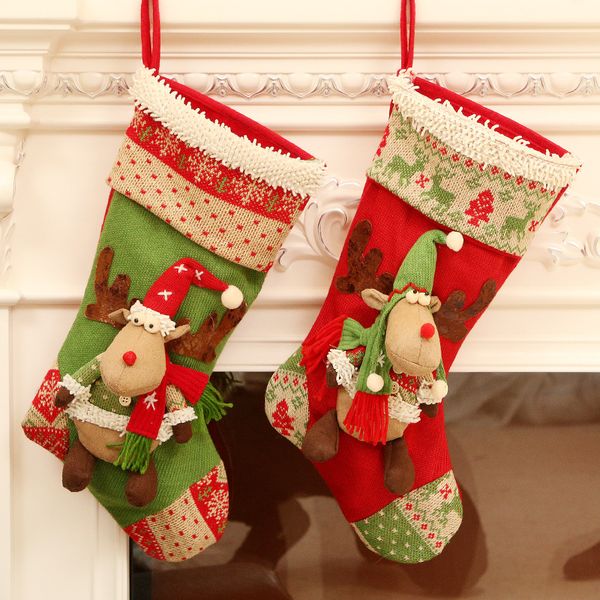 

new christmas socks, gift bags, christmas decorations, large size, elk socks, candy hanging ornaments