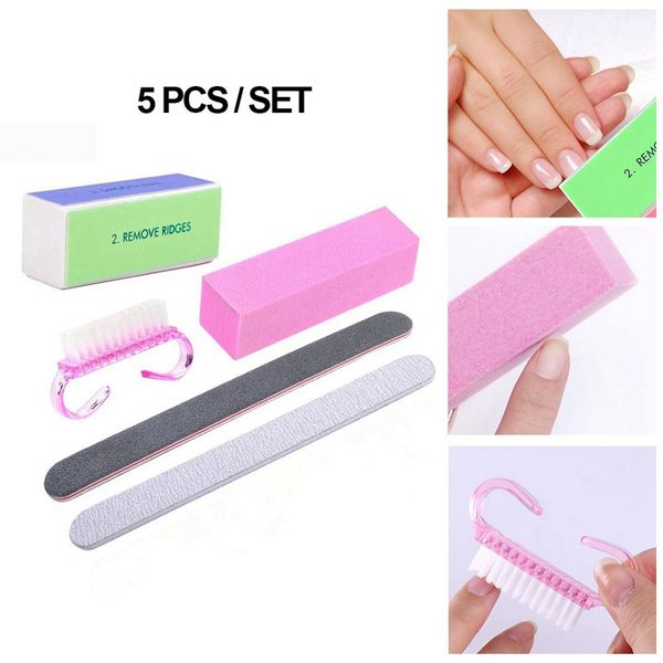 

5pcs nail set nail polishing tofu block polishing article manicure kit