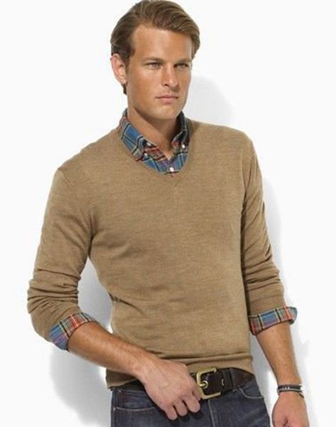 

S905 New Autumn and Winter V-neck Mens Designer Sweaters Fashion Slim Sweater Solid Color Pullover Mens Sweater Multiple Color Optional