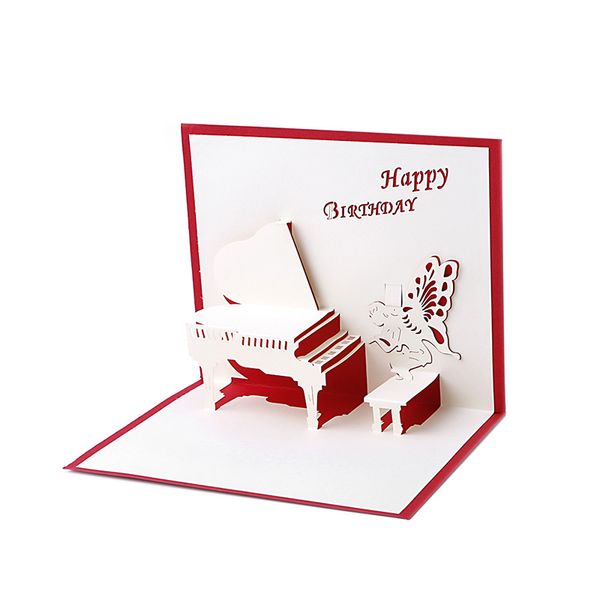 

birthday greeting cards 3d laser cut happy birthday greeting cards piano gift card postcards handmade custom gift