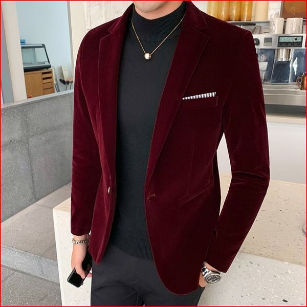 

gold velvet men suit jacket fashion men's wedding dress jacket casual slim suit formal evening dress blazer, White;black