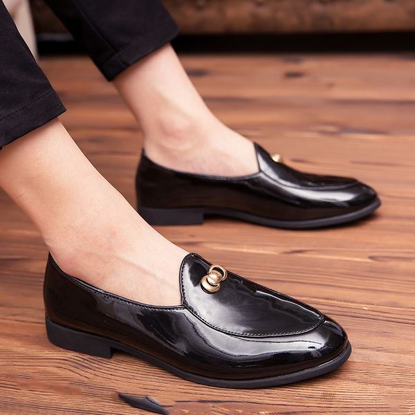 

men fashion leather doug shoes moccasin wedding business dress loafers slip-on walking shoes