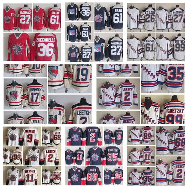 

retro new york rangers jersey 19 brad richards 17 brandon dubinsky 26 st.louis 9 adam graves mens vintage ccm stitched hockey jersey, Black;red