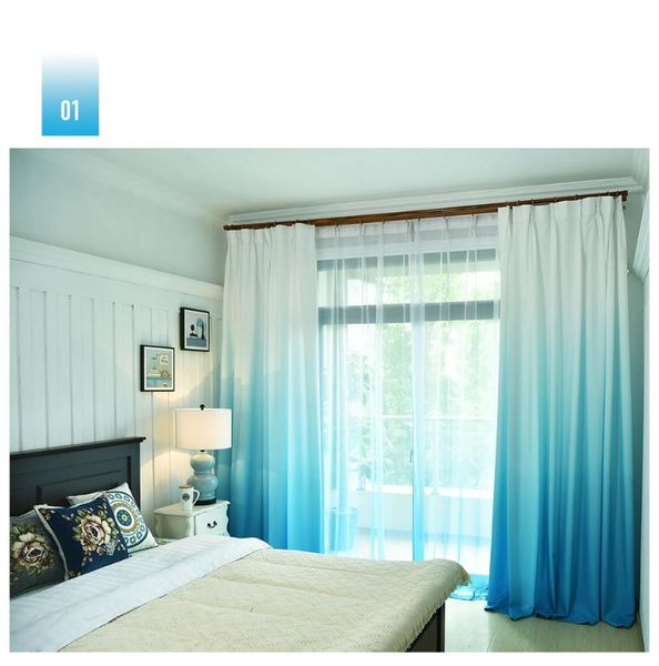 

gradient color window curtains for living room bedroom kitchen tulle curtains and blackout curtain