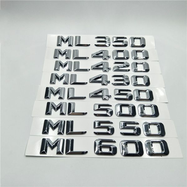 

auto sticker for mercedes benz w166 w164 ml55 ml63 ml250 ml280 ml300 ml320 ml350 rear tail logo letters decal badge emblem