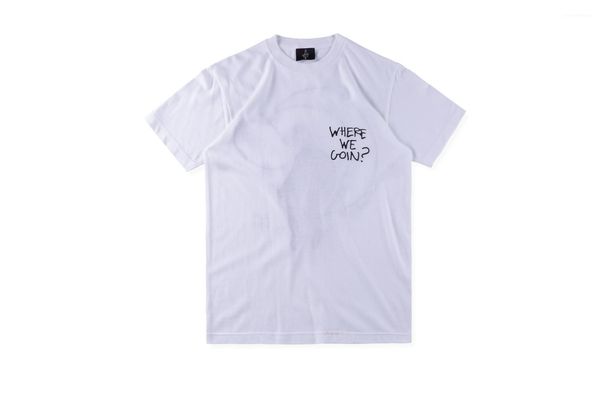 

2020 luxury designer tshirts doodling moon letter print short sleeve summer clothes travis scott astroworld white tee mens, White;black