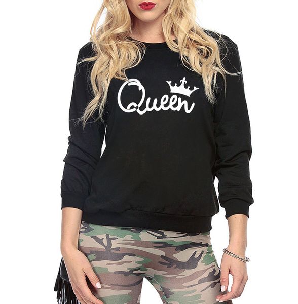 

queen letter hoodies sweatshirts 2020 women casual kawaii fashion fashion punk for girls clothing european korean, Black
