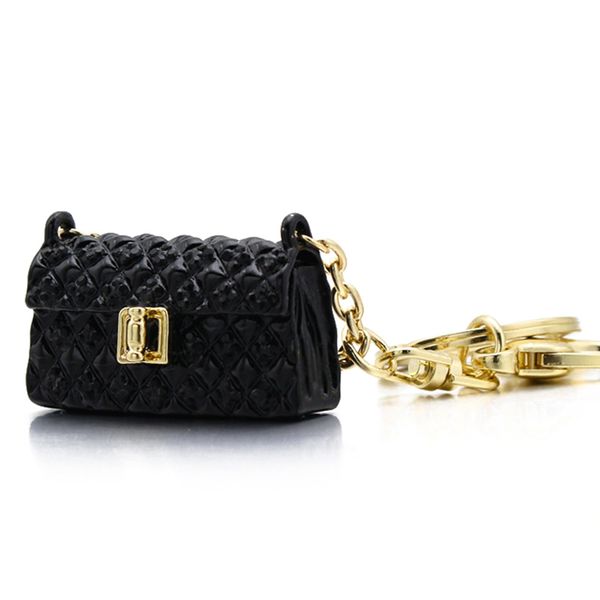 

new style rhinestone bag shaped keychains creative mini metal bag crystal charming purse handbag pendant key chain car keyring, Silver