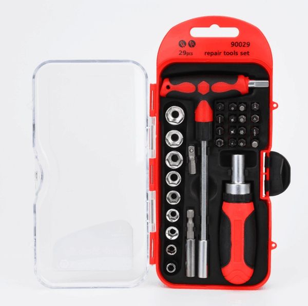 

29pcs carbon steel material quality screwdriver set precision car repair combination suit multitool toolbox sleeve tool