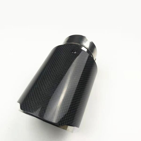 

1 pair glossy stainless steel glossy carbon fiber exhaust tip for universal exhaust tips pipes