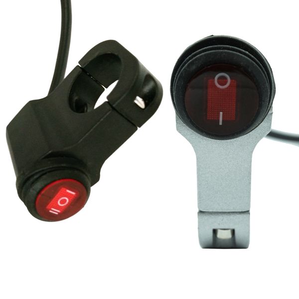 

black universal 12v 16a motorcycle waterproof handlebar headlight fog spot light on off switch aluminum-alloy