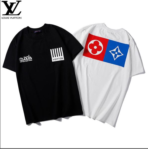 

2020 summer fashion designers men's shirt t-shirt letter embroidery t-shirt men's brand short-sleeved t-shirt women's shirt-0, White