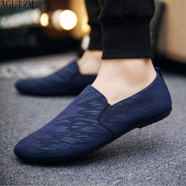 

mens casual loafers shoes breathable light fabric fashion spring autumn leopard black gray blue flat male shoes q120