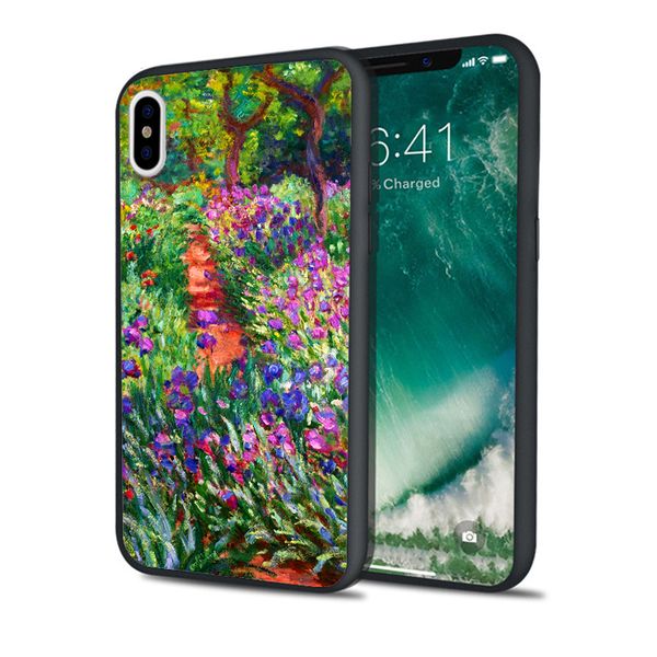 

capa flower road painting phone case for iphone 11 pro xs max xr 8 7 6s plus 5s se 5 case soft silicone cover.