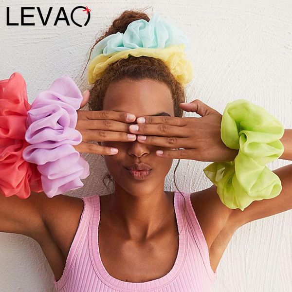 

hair accessories levao spring summer net yarn bow scrunchie large chiffon women elastic band ponytail holder tie girl