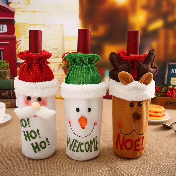 

christmas decorations for home hanging christmas tree ornaments cartoon or table decorations new year santa claus bottle cover