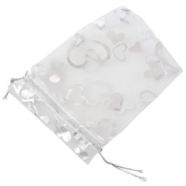 

25x silver organza wedding favor gift bag pouch 12x10cm