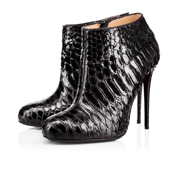 

2020 with box fashion luxury designer womens boots high heels 8cm 10cm 12cm black red chestnut navy bottoms shoes leather winter boot