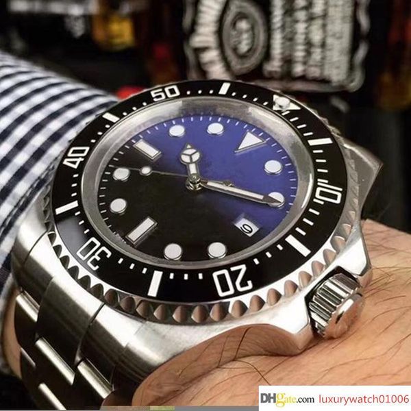

new mens watch deep ceramic bezel sea-dweller 126660 44 mm stanless steel glide lock clasp automatic mechanical mens watches chrono reloj