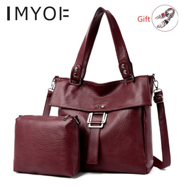 

imyok 2019 new office women pu leather shoulder bag ladies handbag women's designer luxury handle bags bolsa feminina