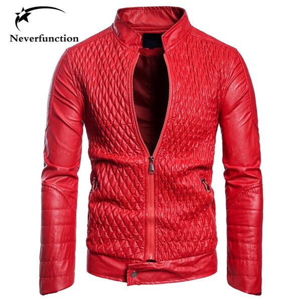 

men autumn fashion slim fit red bomber jackets men motorcycle casual biker pu faux leather jacket european size plus size xxxl, Black;brown
