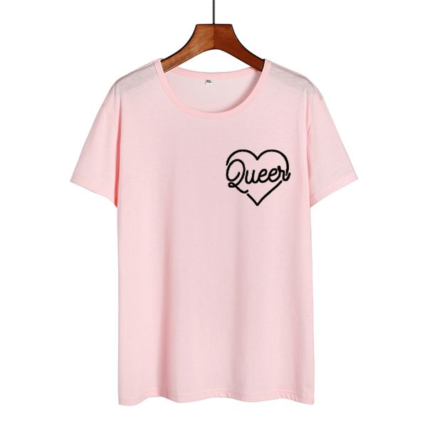 

queer heart tshirt women hipster pocket print t shirts marriage equality gay pride graphic tees women clothes 2020 summer new, White