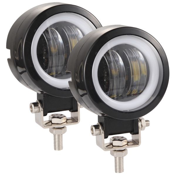 

2pcs 3 дюйма 40w света тумана белый 6000k 10-80v dc 8000lm водонепроницаемый круглый led angel eye light strip вездеход marine работа l